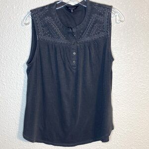 Lucky Brand Sleeveless Top Dark Gray NWOT Size M